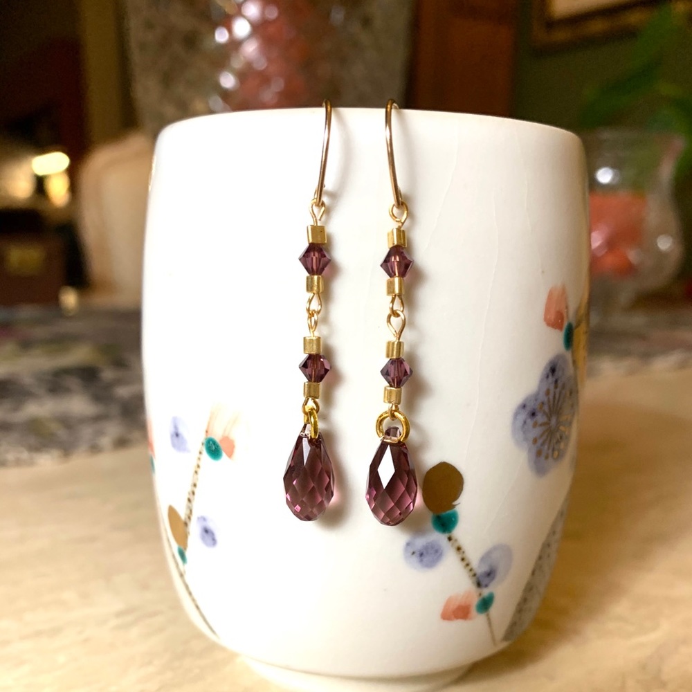 Handmade Swarovski crystal briolette earrings